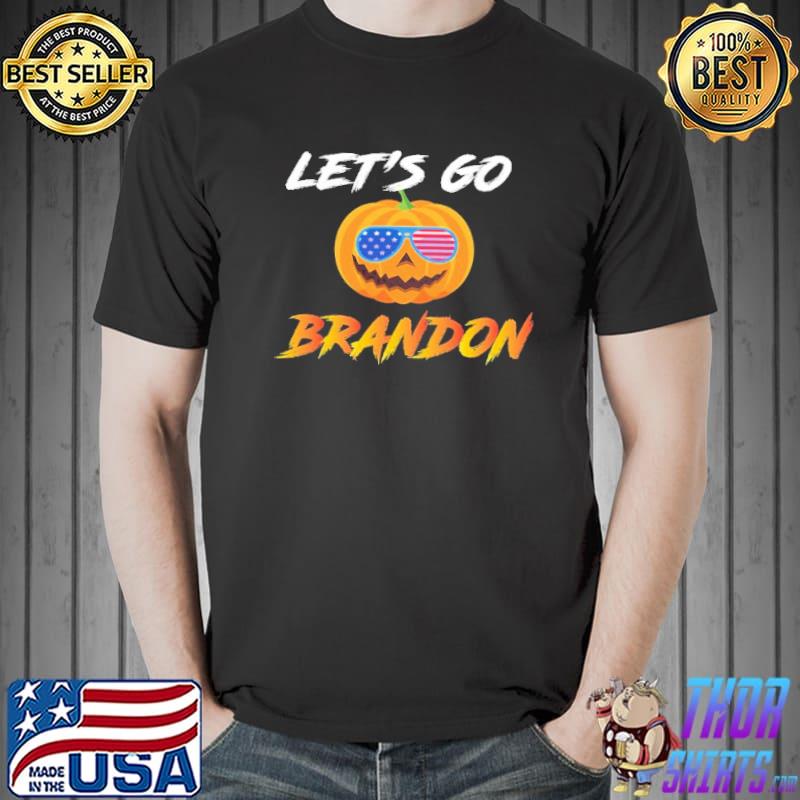 Let’s Go Brandon Pumpkin Sunglasses America Flag Halloween Shirt