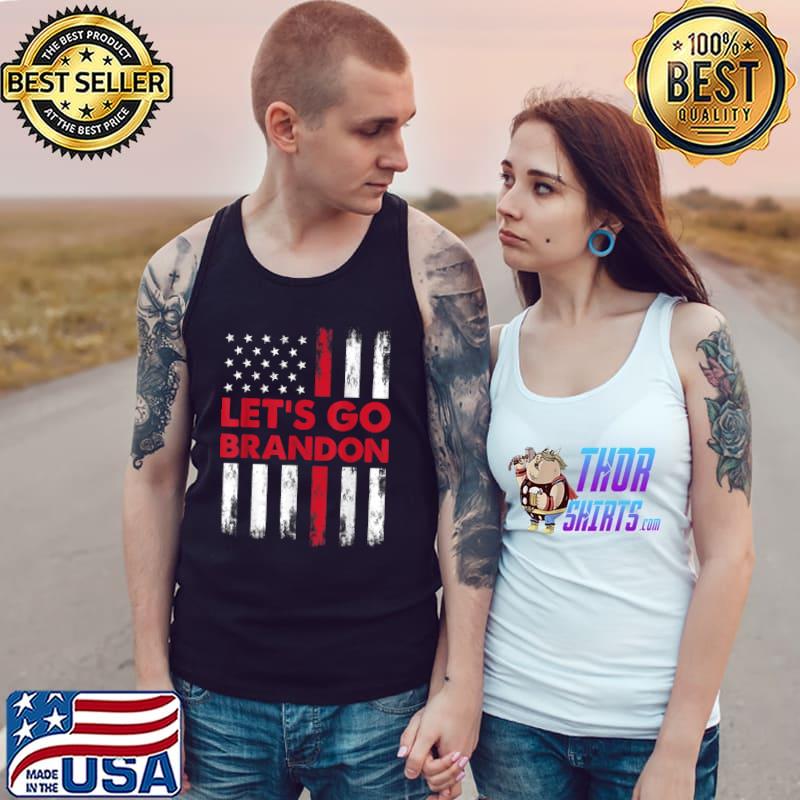 Let's Go Brandon Tee Conservative Anti Liberal US Flag T-Shirt Tank Top