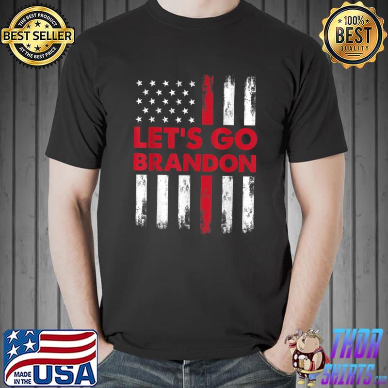 Let's Go Brandon Tee Conservative Anti Liberal US Flag T-Shirt