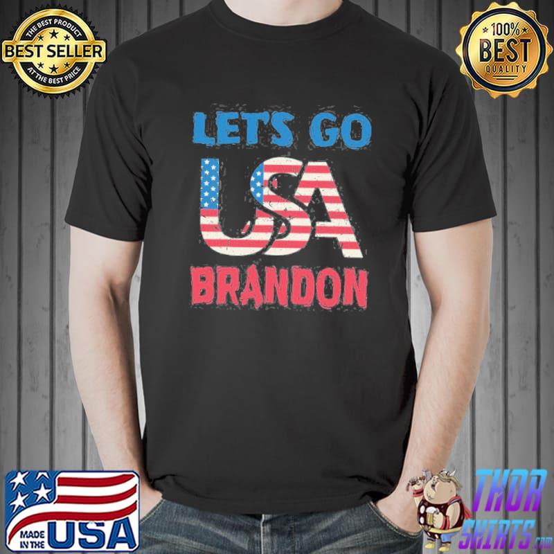 Let’s Go Brandon Us Text Flag shirt