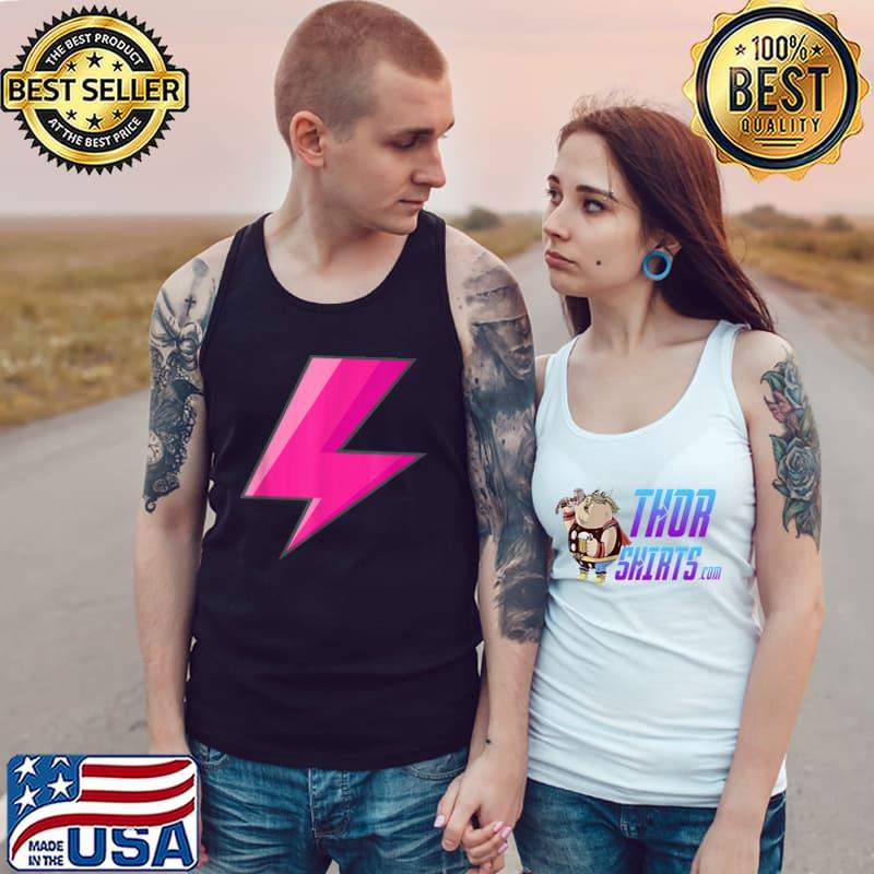Lightning Bolt Pink Purple Graphic Easy Halloween Costume T-Shirt Tank Top