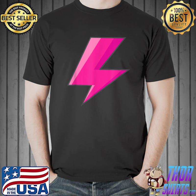 Lightning Bolt Pink Purple Graphic Easy Halloween Costume T-Shirt