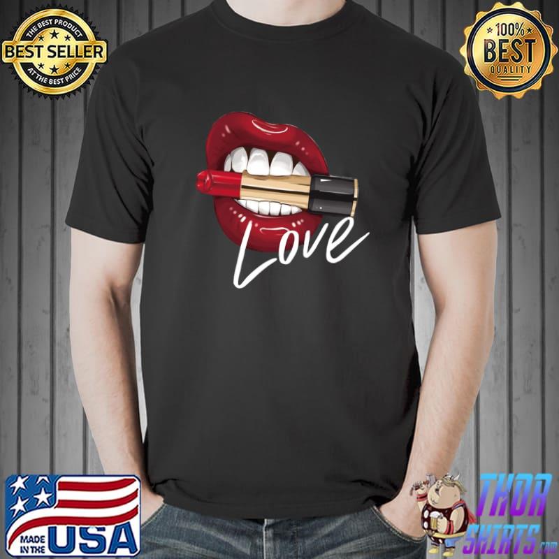 Love Black Sexy Kiss Lips Summer Female shirt