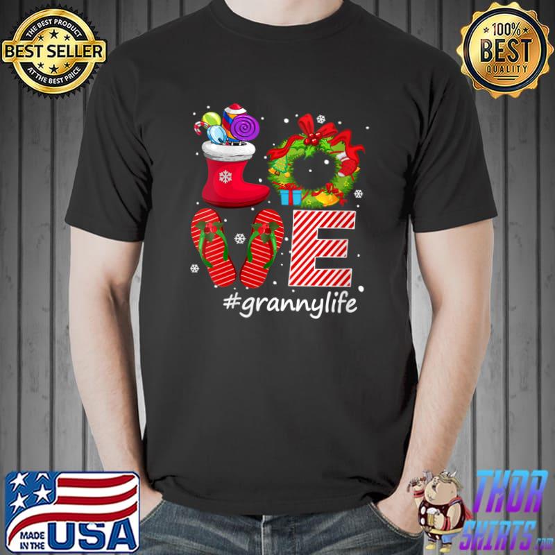 Love Grannylife Flips Flops Candy Socks Snow Christmas T-Shirt Unisex
