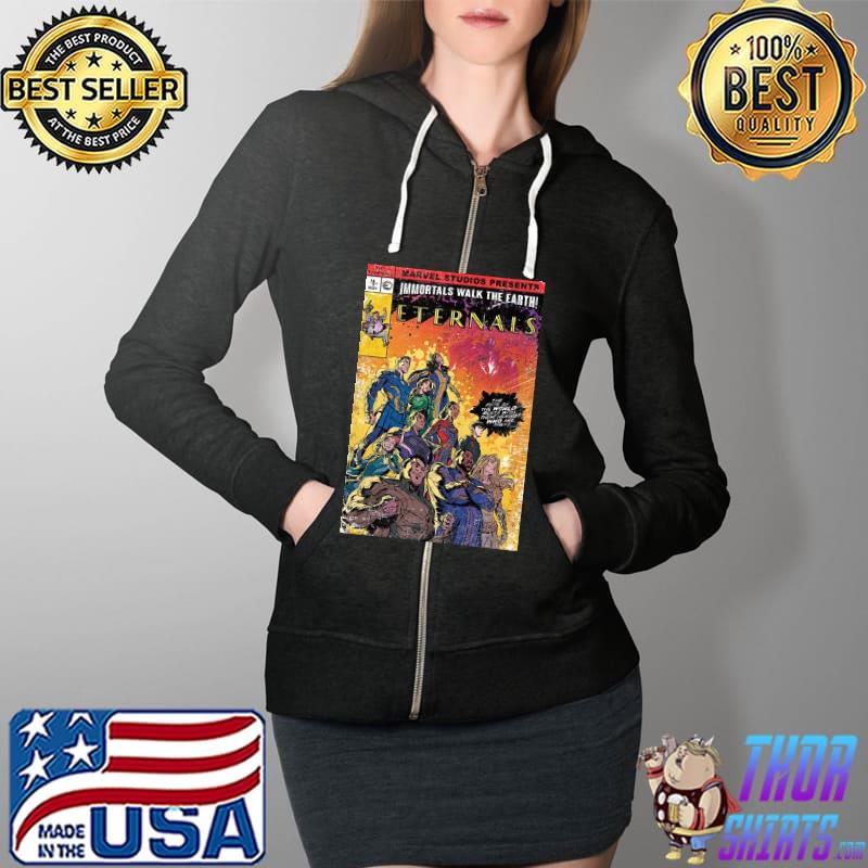 Marvel Eternals Vintage Group Shot Comic Cover s Full Zip Hooded
