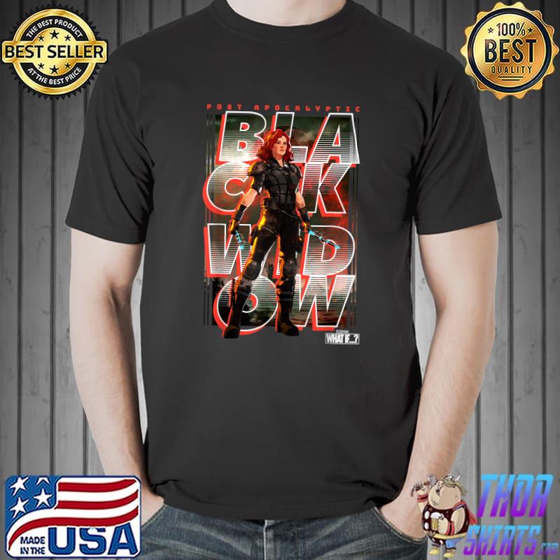 Marvel What If Black Widow Post Apocalyptic Text Stack T-Shirt Unisex