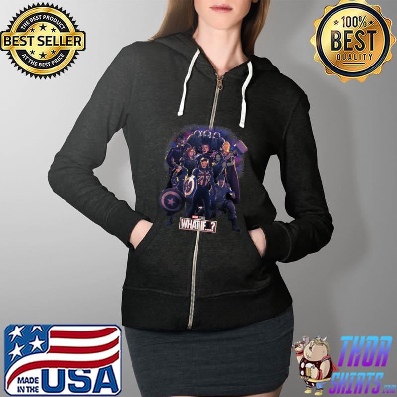 Marvel What If Group Shot Galactic Poster T-Shirt Full Zip Hooded