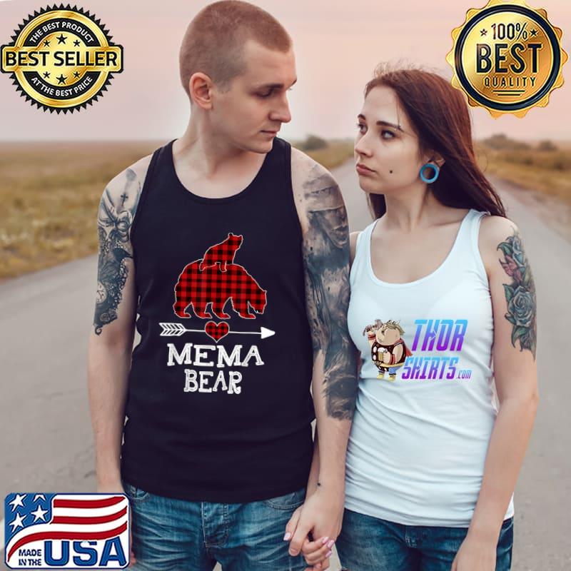 Mema Bear Christmas Pajama Red Plaid Buffalo Family T-Shirt Tank Top