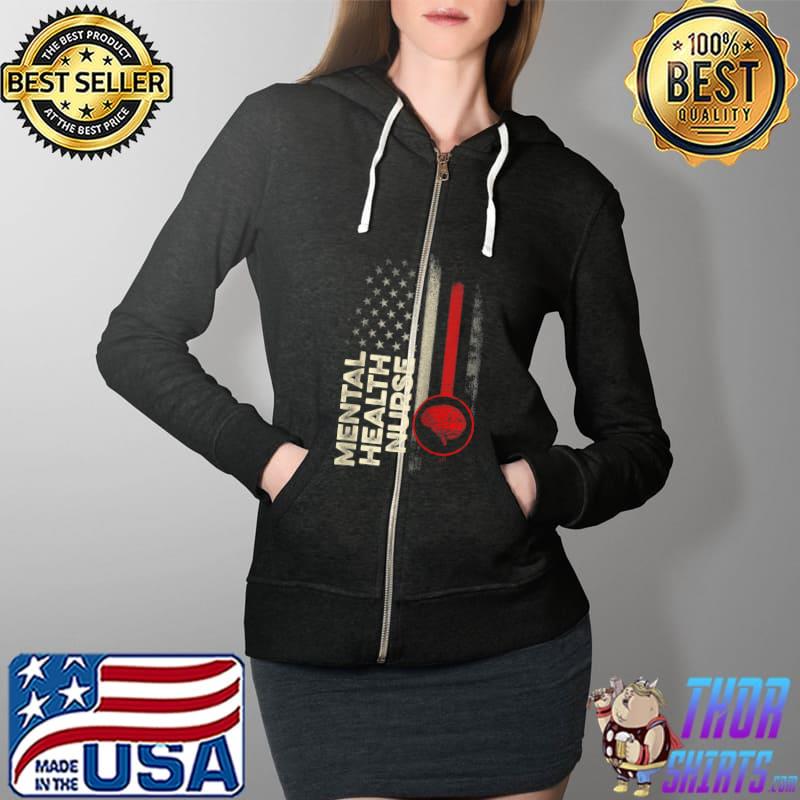 Mental Health Nurse Nursing RN Raglan Baseball T-s Full Zip Hooded