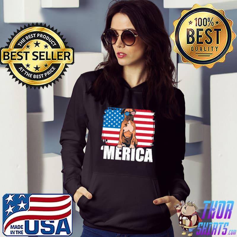 Patriot Boxer Dog T-Shirt 'Merica Tee Shirt Patriot Boxer Dog T-Shirt 'Merica Tee Shirt