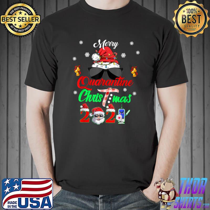 Merry Quarantine Christmas 2021 Pajamas Family Matching Gift T-Shirt