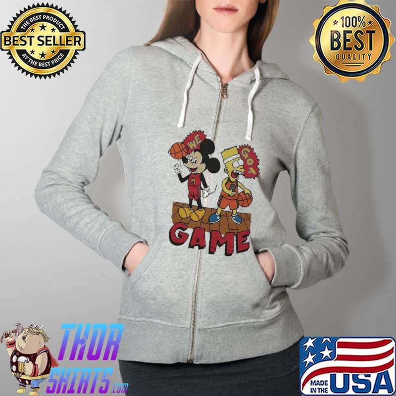 Mickey Mouse and Bart Simpson we got game s Full Zip Hooded