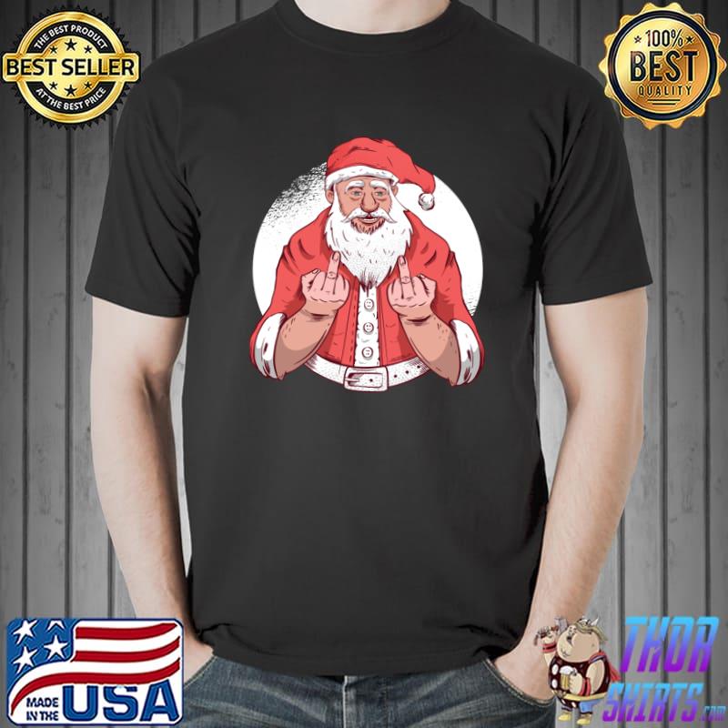 Middle Finger Santa Claus T-Shirt Unisex