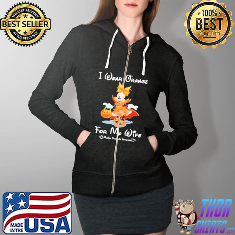 Minnie Mouse Pumpkin I Wear Orange For My Wife Multiple Sclerosis Awareness Happy Halloween Shirt Full Zip Hooded