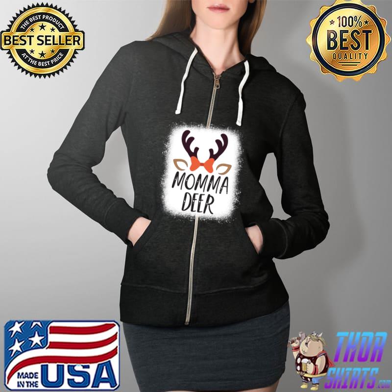 Momma Reindeer Matching Family Pajama Merry Christmas 2021 T-Shirt Full Zip Hooded
