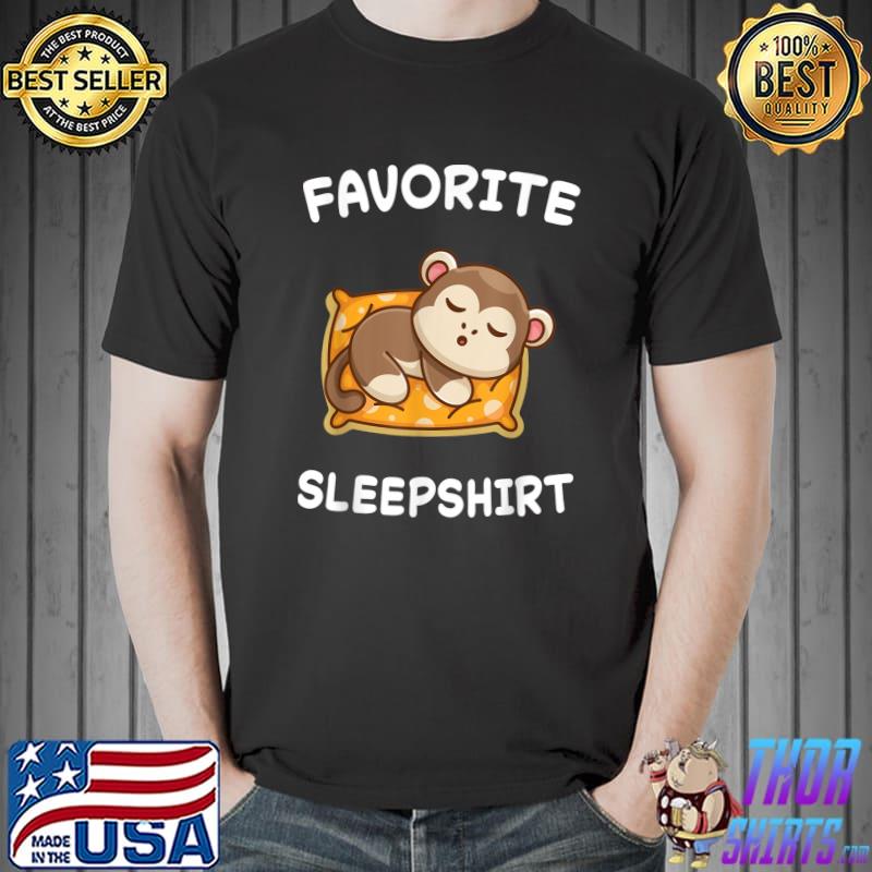 Monkey Monkeys Nap Sleeping Sleep Pajamas Pajama T-Shirt