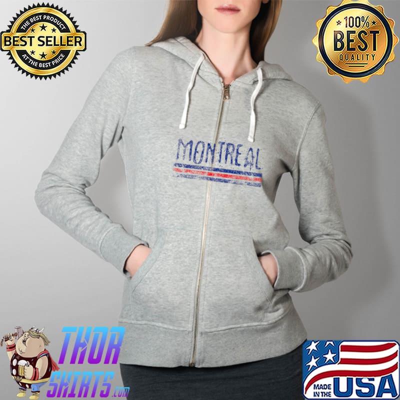 Montreal Canada Vintage Weathered Throwback T-Shirt Full Zip Hooded