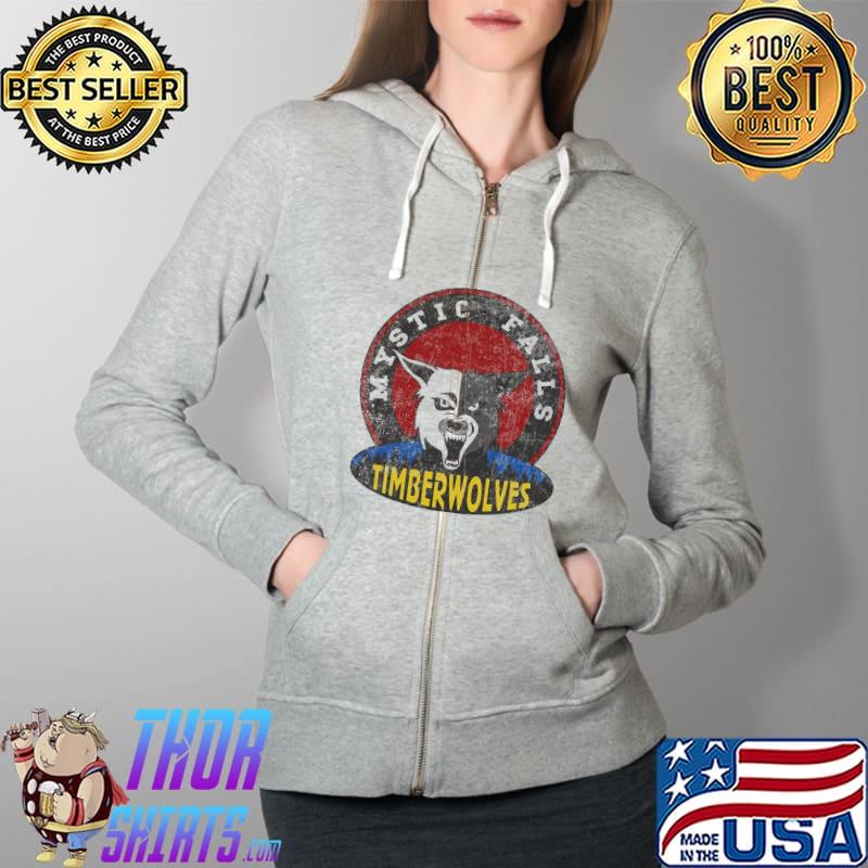 Mystic Falls Timberwolves Logo Shirt Full Zip Hooded