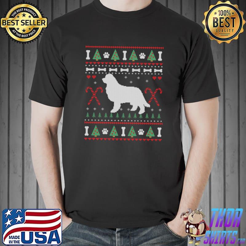 Newfoundland Ugly Sweater Christmas Shirt Funny Dog Lover T-Shirt