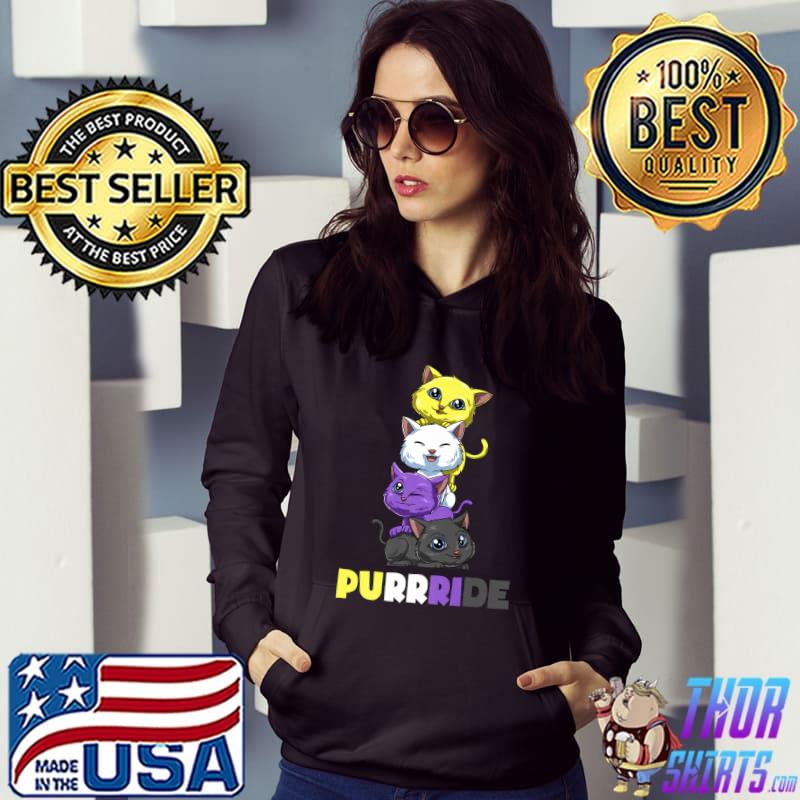 Non Binary Pride Cats Premium T-Shirt Hoodie
