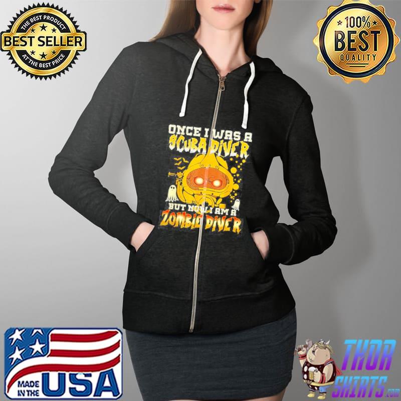 Once I was a scuba diver but now I am a zombie diver Halloween s Full Zip Hooded