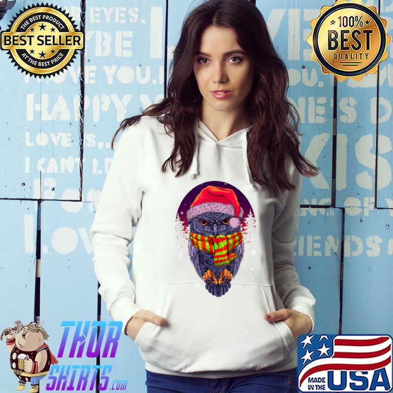 Owl Christmas Reindeer Antlers Xmas Gifts Kids Boys Girls T-Shirt
