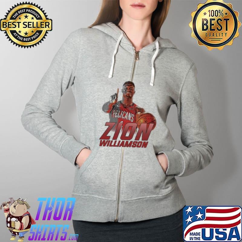Pelicans Zion Williamson Basketball Shirt Full Zip Hooded