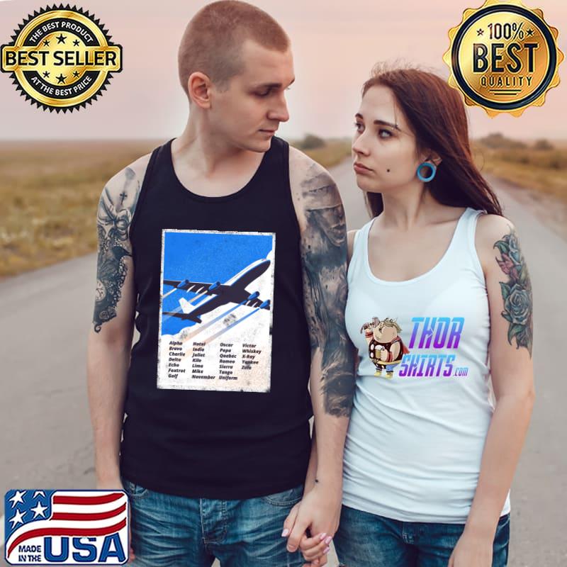 Pilot Alphabet Airplane Plane License Aviator Airport Pilots T-Shirt Tank Top
