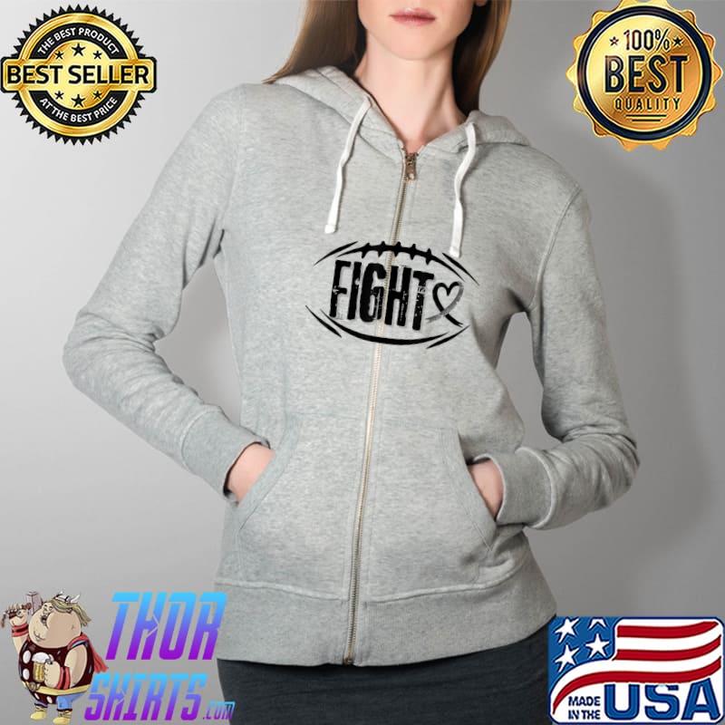 Pink Out Football, Breast Cancer Awareness T-Shirt Full Zip Hooded