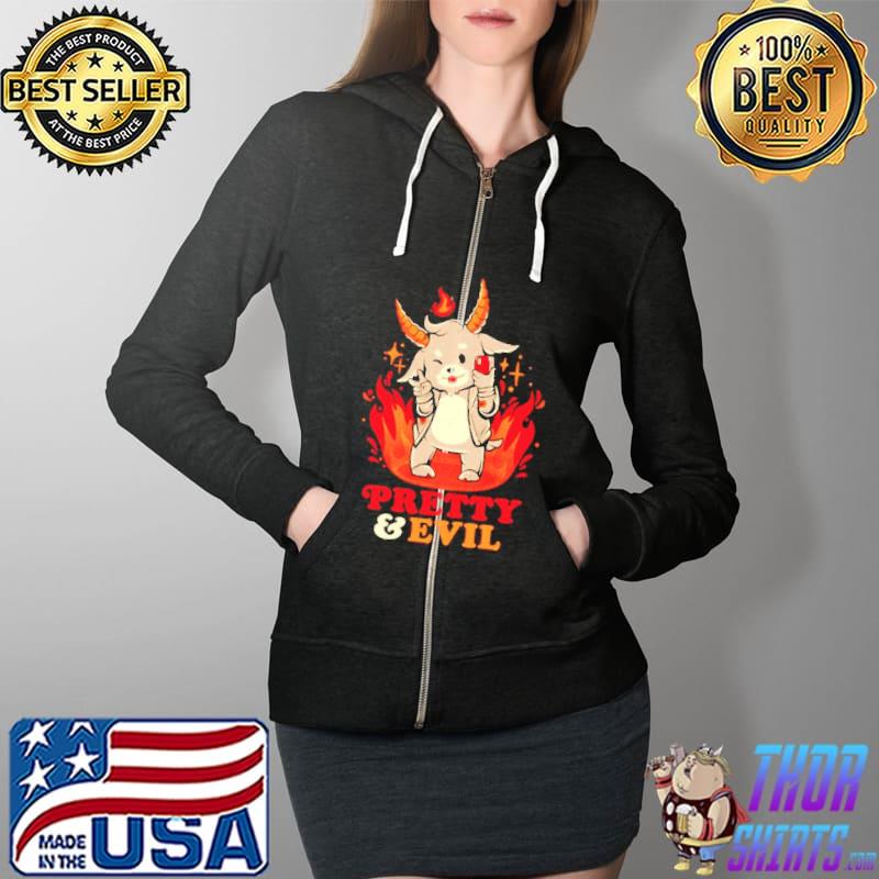 Pretty and Evil Cute Evil Creepy Baphomet s Full Zip Hooded