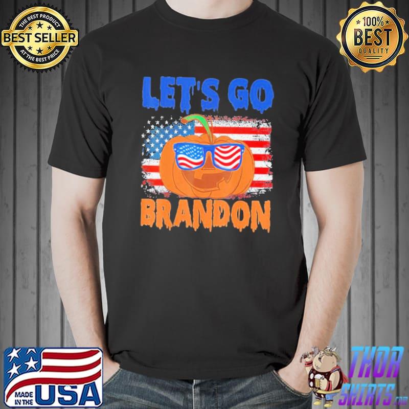Pumpkin Sunglasses-Let’s Go Brandon Halloween Shirt Unisex
