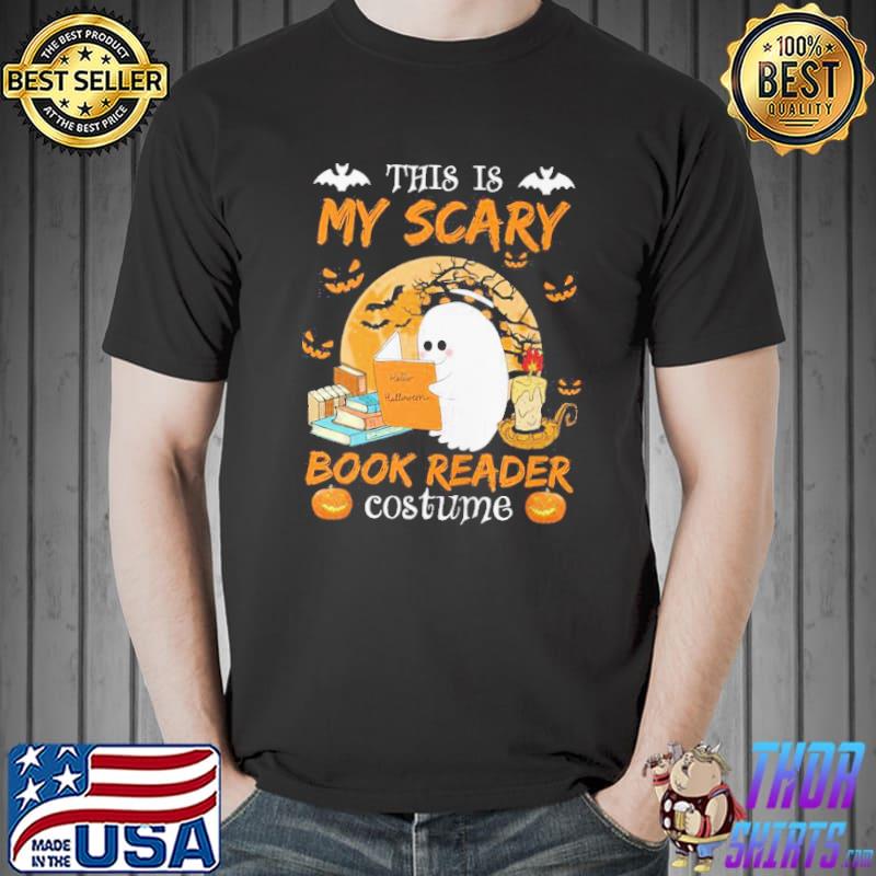Pumpkin This Is My Scary Book Reader Costume Halloween Shirt