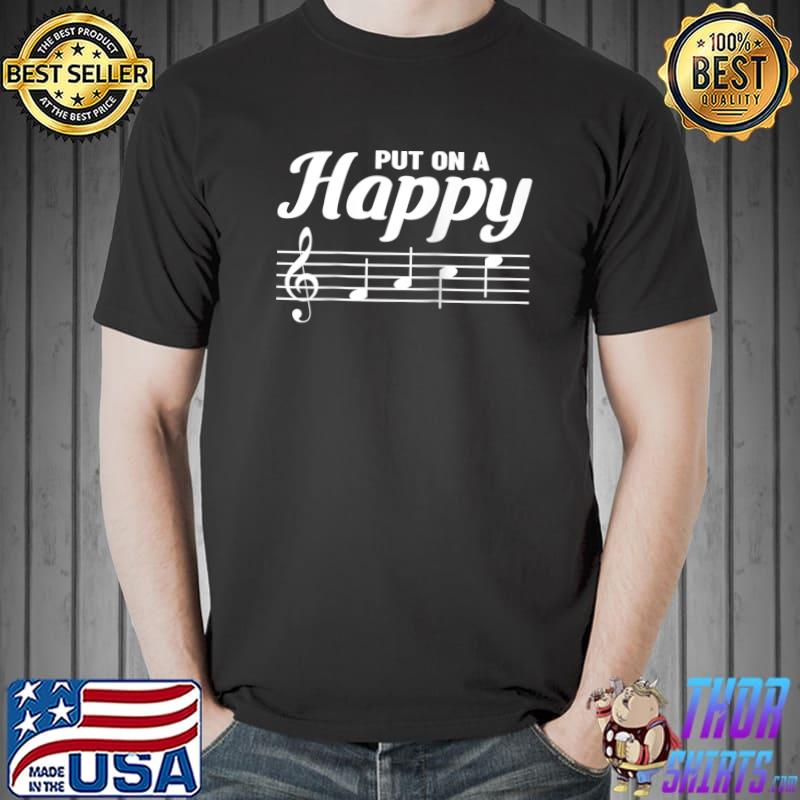 Put On A Happy Face Teacher Student Coach Music Notes Raglan Baseball T-s Unisex