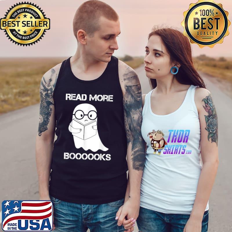 Read more boooooks Cute Ghost Read more boooooks Halloween T-Shirt Tank Top