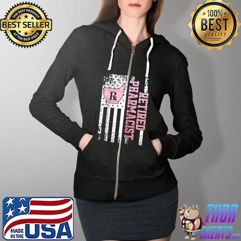 Retired Pharmacist Pharmacy Retirement Raglan Baseball T-s Full Zip Hooded