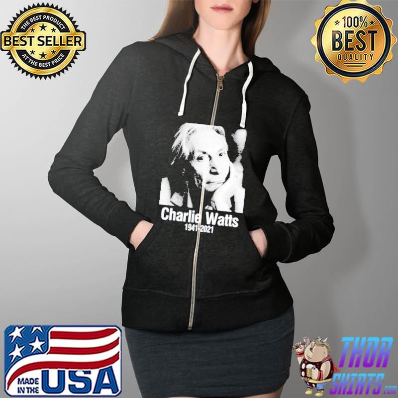 Rip Charlie Watts Portrait Drummer Rock 1941 2021 s Full Zip Hooded