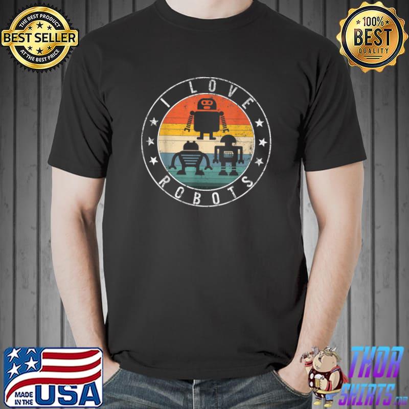 Robot Retro Vintage 80s Style Robotics Engineer T-Shirt