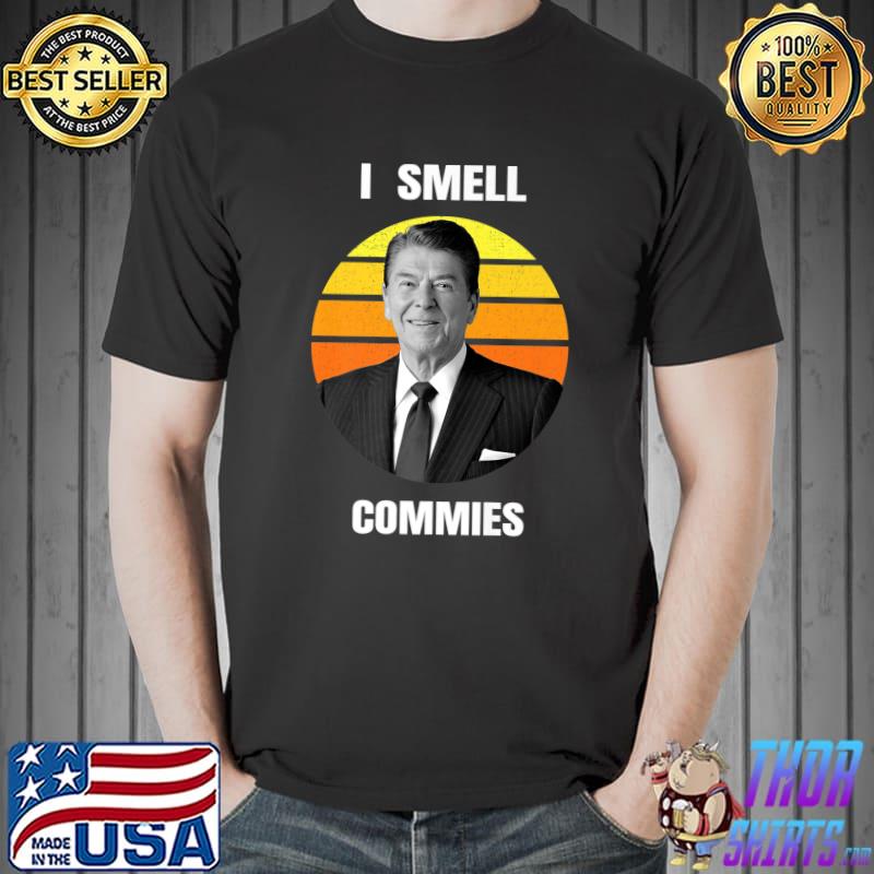 Ronald Reagan I Smell Commies Retro Vintage Funny Political Premium T-Shirt
