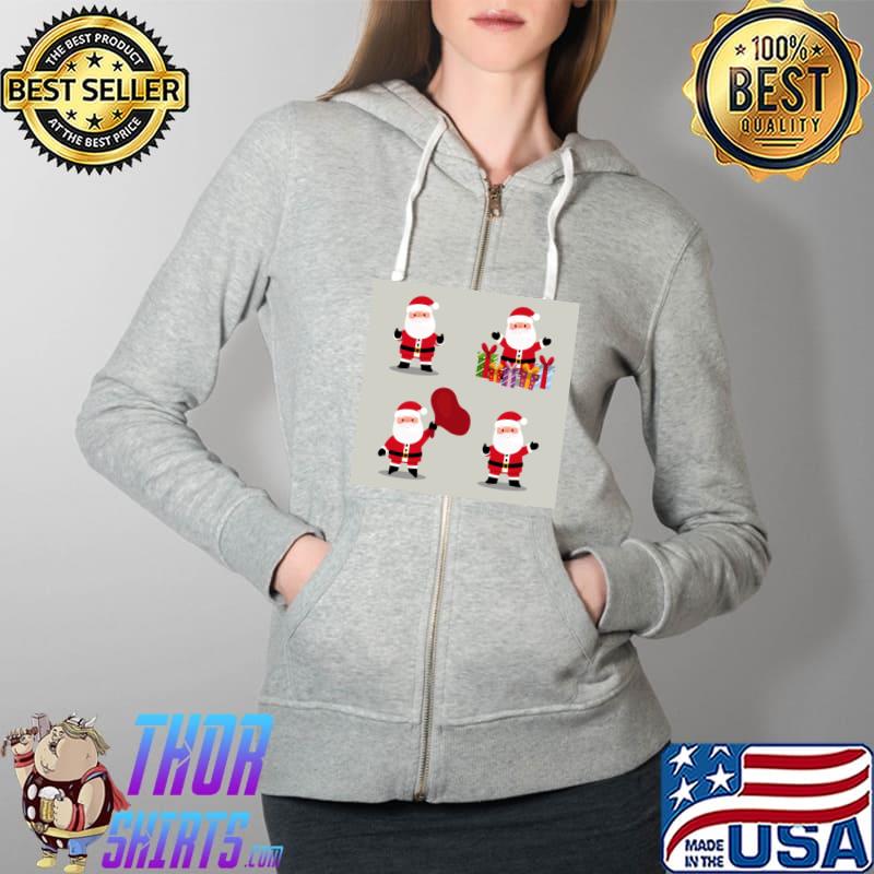 Santa claus Christmas T-Shirt Full Zip Hooded