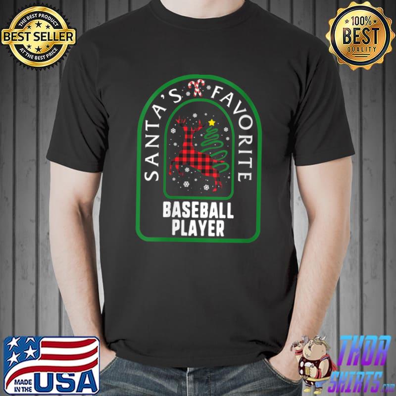 Santa Favorite Baseball Player Christmas Ugly Sweater T-Shirt Unisex