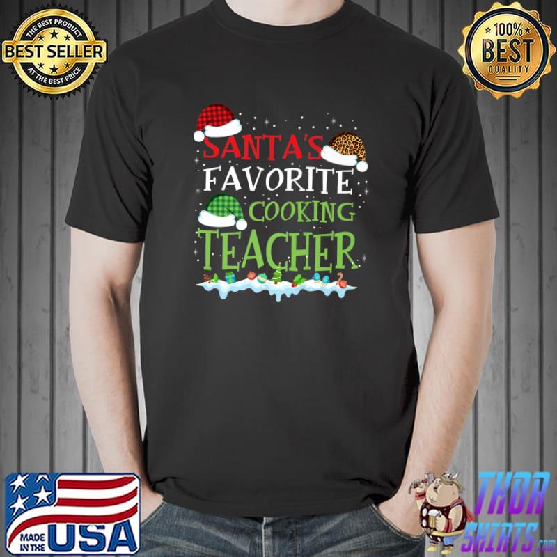 Santa's Favorite Cooking Teacher Funny Christmas Xmas Premium T-Shirt Unisex
