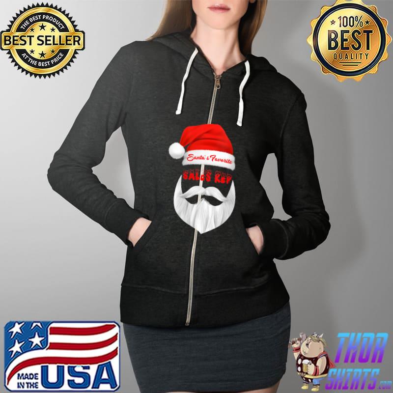 Santa's Favorite Sales Rep Funny Christmas T-Shirt Full Zip Hooded