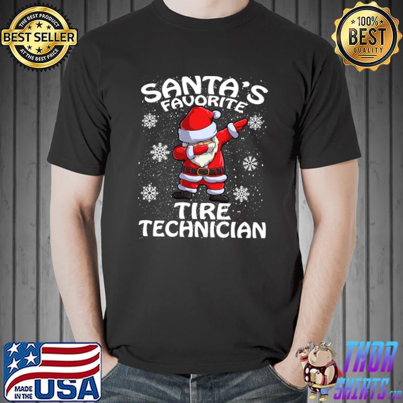 Santa's Favorite Tire Technician Christmas T-Shirt Unisex