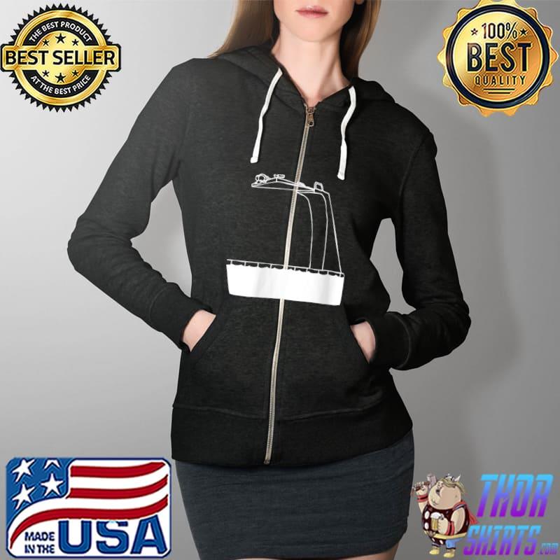 Scared On The High Dive Diving Board Swimming T-Shirt Full Zip Hooded