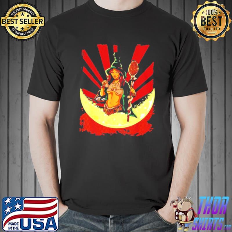 Sexy witch with broom spell on you potion Halloween shirt