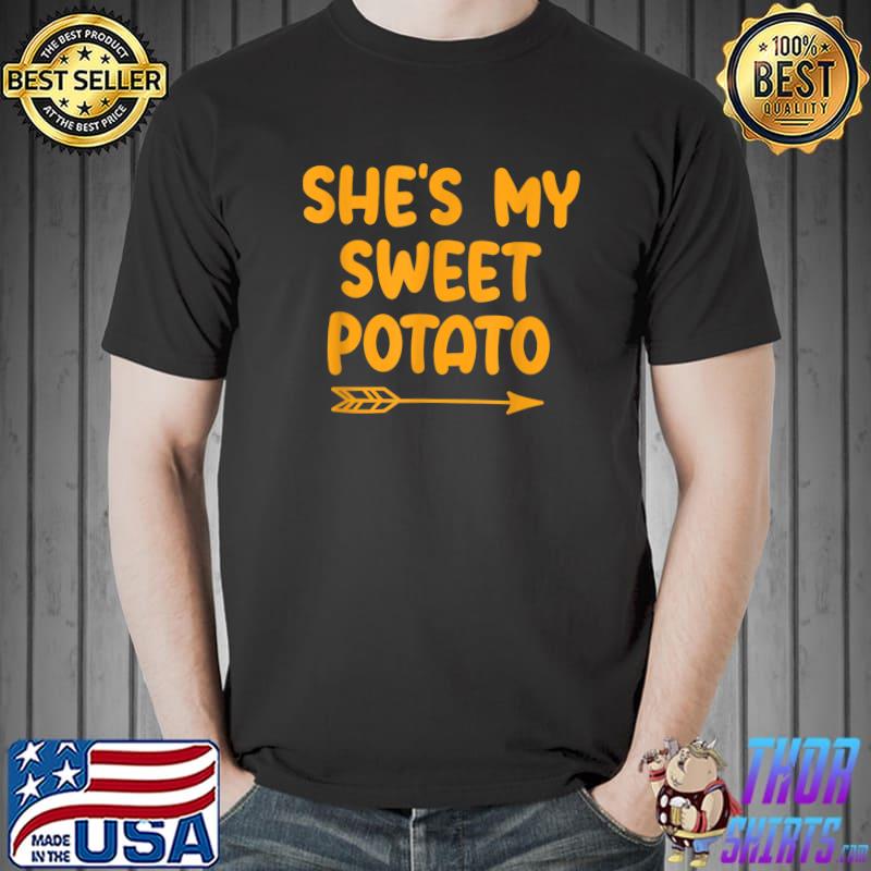 Thanksgiving Couples Shirts Shes My Sweet Potato I Yam Set T-Shirt