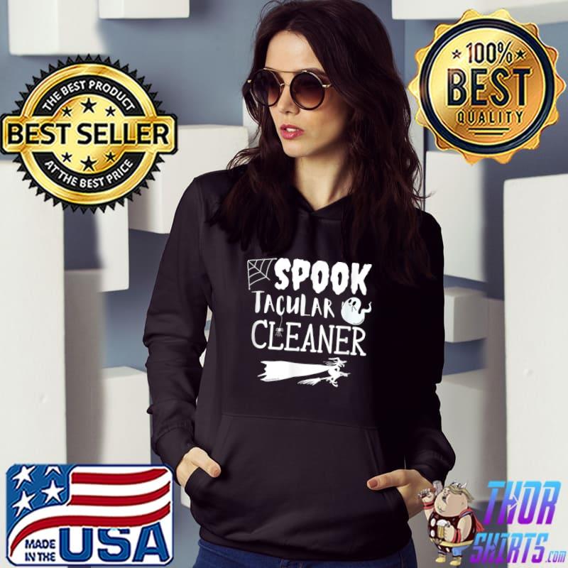 Spooktacular Cleaner Halloween Witch Broom Cleaning Lady T-Shirt