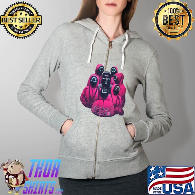 Squid Game Front Man And Guards Ring T-Shirt Full Zip Hooded
