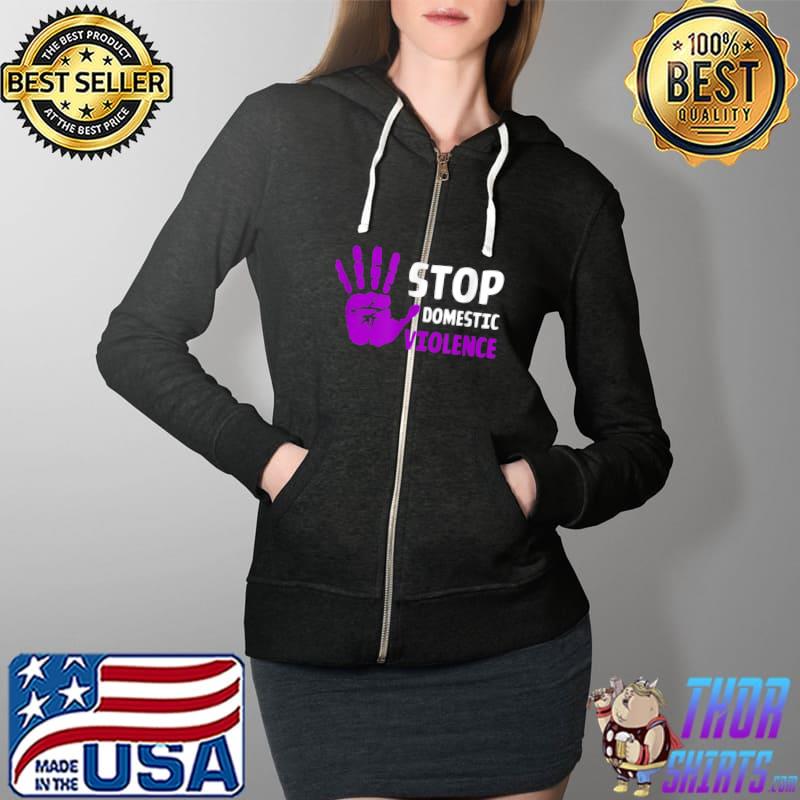 Stop Domestic Violence Awareness Survivor T-Shirt Full Zip Hooded