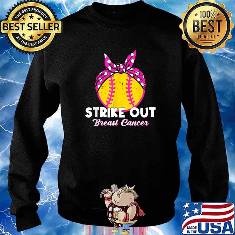 Baseball Strike Out Cancer Pink Ribbon Softball T Shirt, hoodie, sweater,  long sleeve and tank top